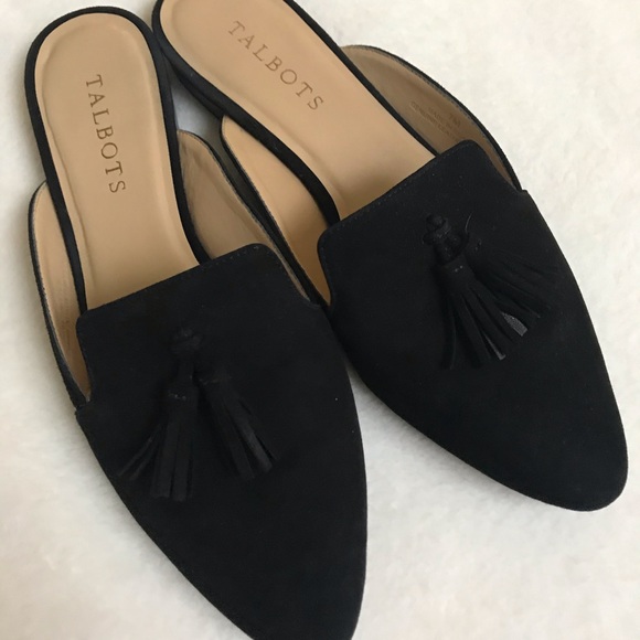 Talbots Shoes - Talbot’s black suede tassel mules size 7